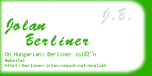 jolan berliner business card